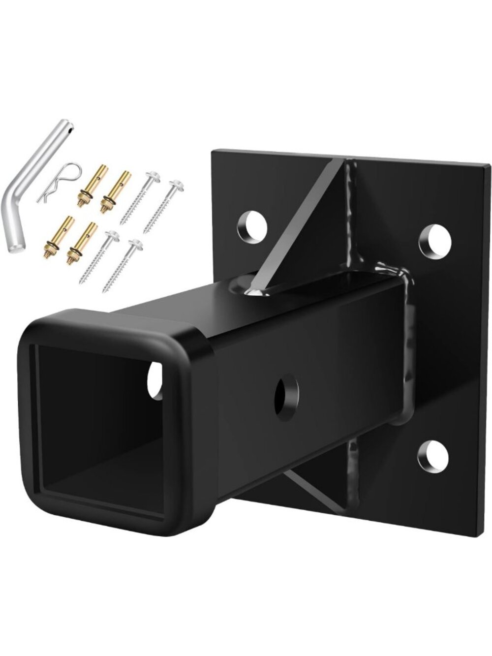 Universal 2-Inch Hitch Receiver Adapter, Bolt-On Tow Extender, Max Load